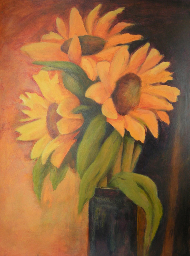 Painting by Artist Louise Monfette titled Sun Flowers