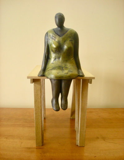 Sculpture by Artist Louise Monfette titled Daydreaming