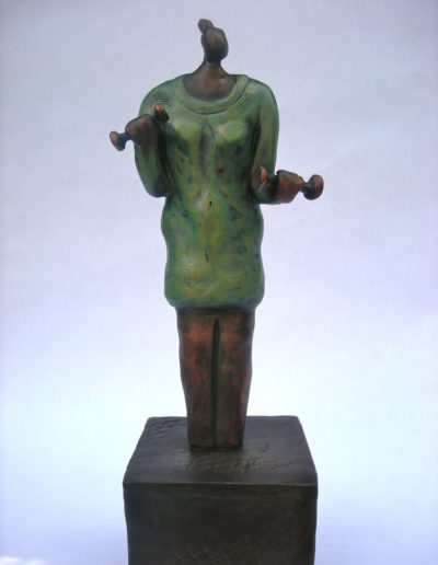 Sold Sculpture by Artist Louise Monfette titled Weight Lifting