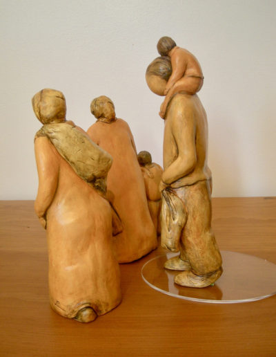 Sculpture by Artist Louise Monfette titled Refugees