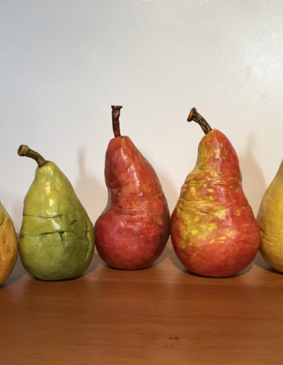 Sculpture by by Victoria B.C. Artist, Louise Monfette titled Pear Parade