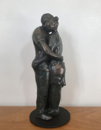 Sculpture by by Victoria B.C. Artist, Louise Monfette titled The Hug