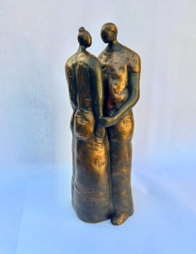 Sculpture by by Victoria B.C. Artist, Louise Monfette titled Embracing
