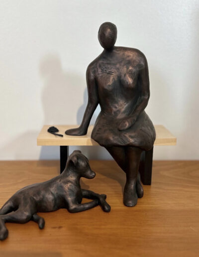 Sculpture by by Victoria B.C. Artist, Louise Monfette titled Two Taking a Break